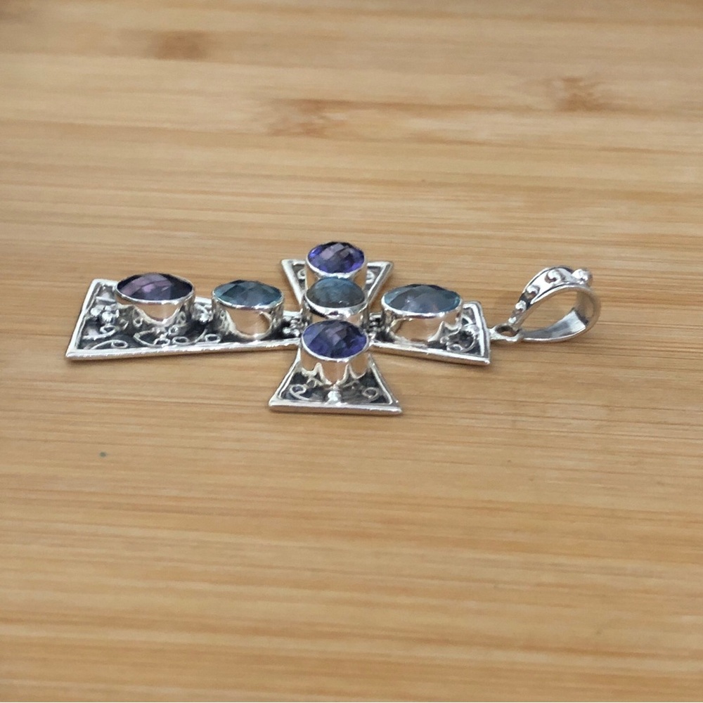 $86 Nicky Butler Estate Cross 925 India Sterling Silver - Picture 5 of 6